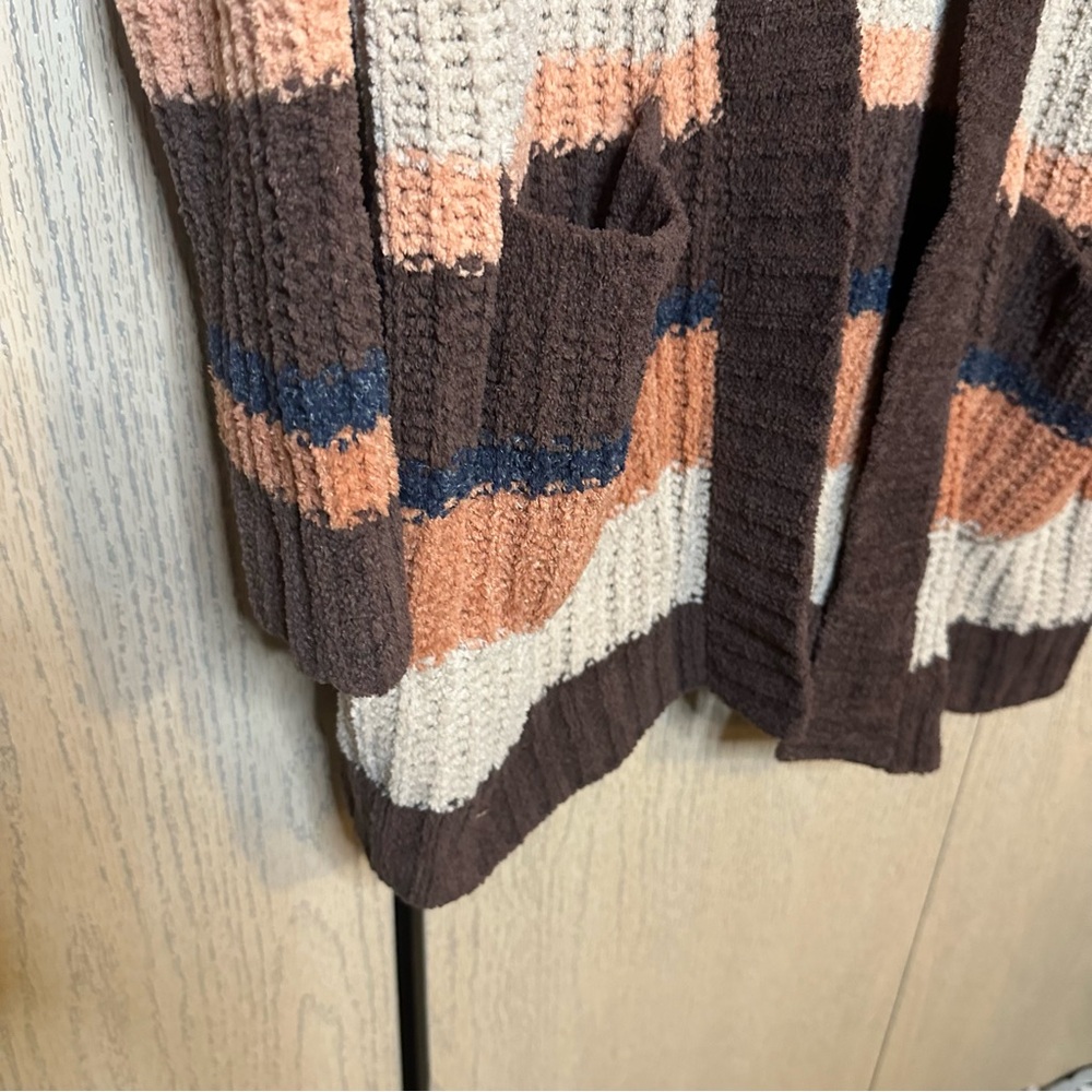 American Eagle Multicolored Striped Open Front Sweater Cardigan Oversized XS/S - Picture 4 of 12